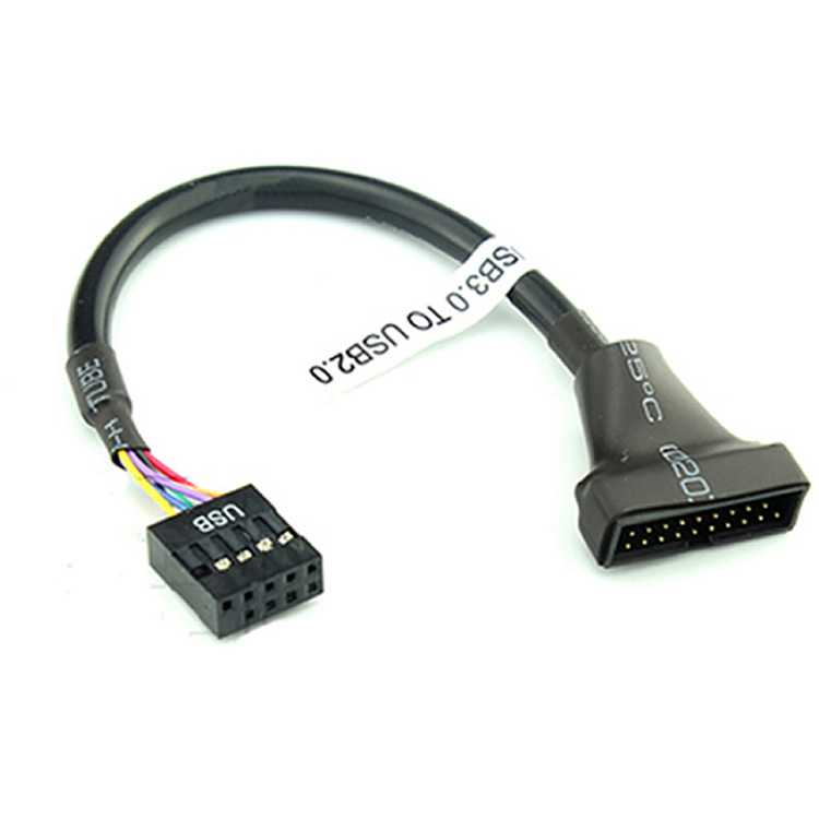 USB3.0转USB2.0转接线 20pin转9pin 老主板USB转换线 20针转9针