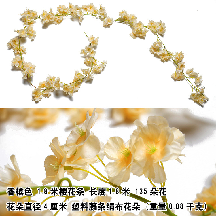 45 pequeñas tiras de flor de cerezo de champán