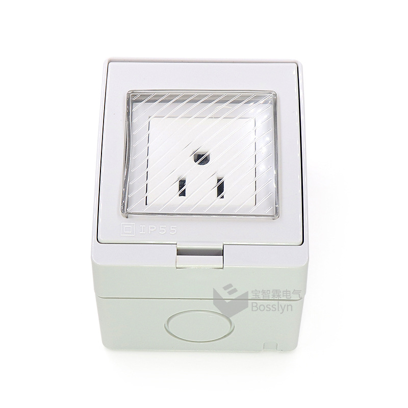 工厂直营美规明装防水插座 客厅浴室墙壁插座 带接线盒美标插座