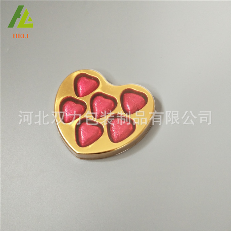 6枚心形巧克力托PET食品级材料吸塑巧克力盒厂家批发