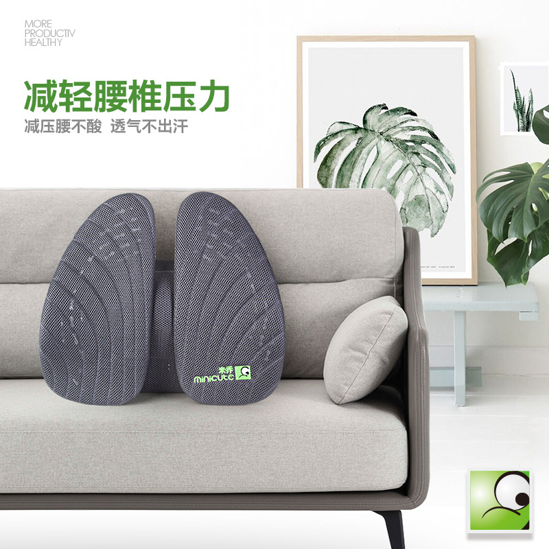 (2개) 독일 MINICUTE MIQIAO 인체 공학적 압력 감소 요추 쿠션 공압 버전 인체 공학적 업그레이드 모델 풍선 적합