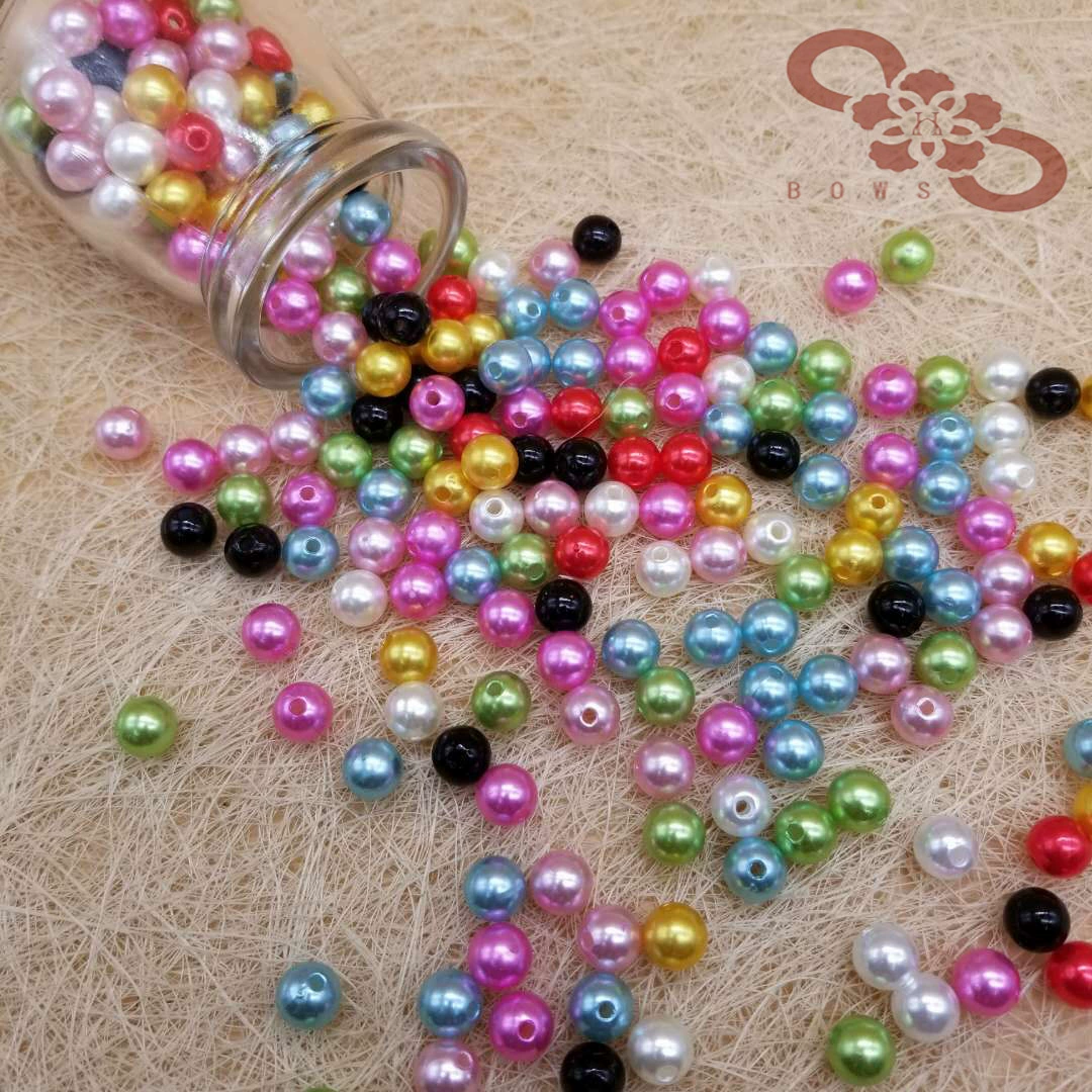 Имитация жемчужной прямой дырочной линии бусины Diy декоративные бусины