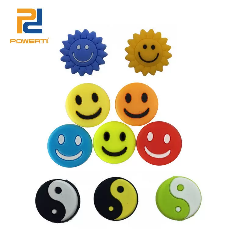 Оптовый силикона амортизатора удара ракетки тенниса классический смешной амортизатор удара подсолнуха Тай Чи смайлика ПВК не