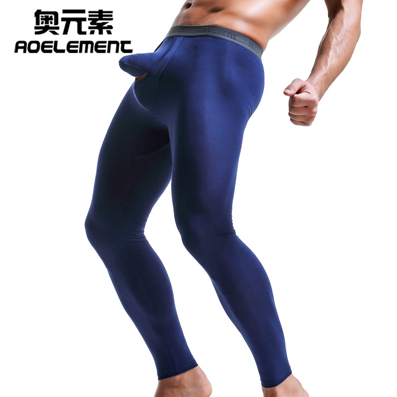 Pantalones largos separados de bala de nuevo estilo para hombres, pantalones cálidos, pantalones de hilo sexy delgados, leggings finos para niños de otoño e invierno