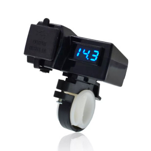 Three-in-one multifunctional motorcycle USB digital display Car Charger car voltmeter with button switch
