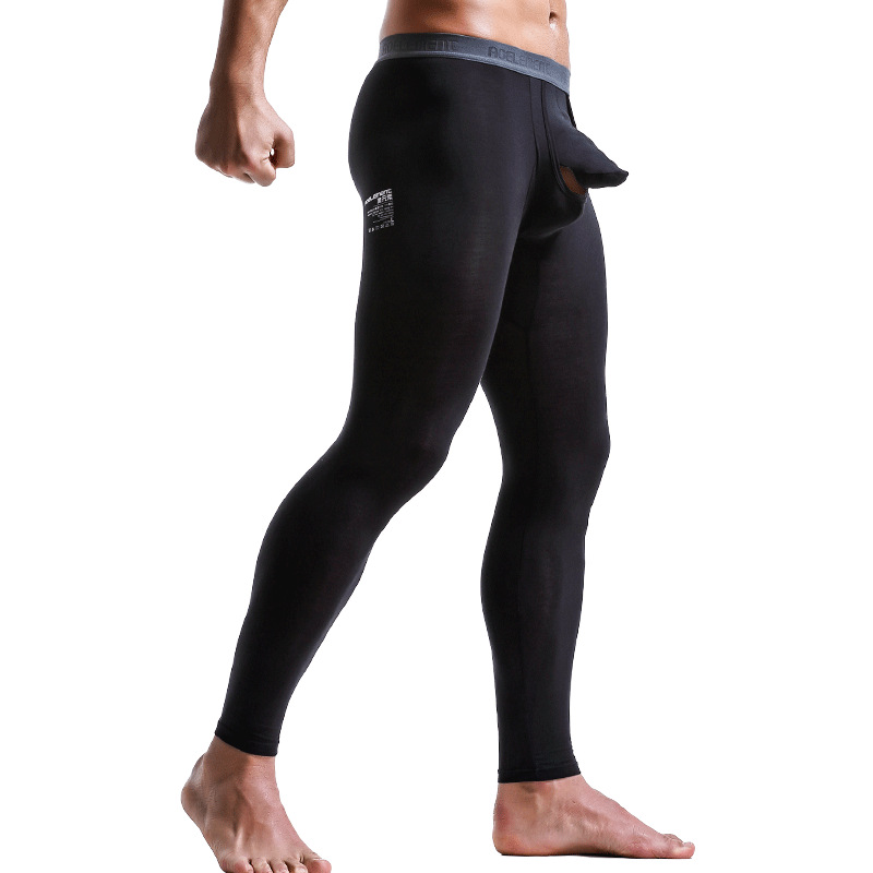 Pantalones largos separados de bala de nuevo estilo para hombres, pantalones cálidos, pantalones de hilo sexy delgados, leggings finos para niños de otoño e invierno
