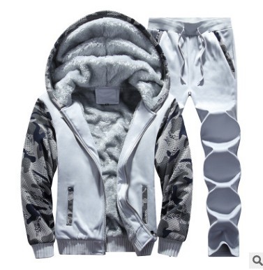 Herrenbekleidung Große Größe Winter Plus Samt Langarm Anzug_voghion.com