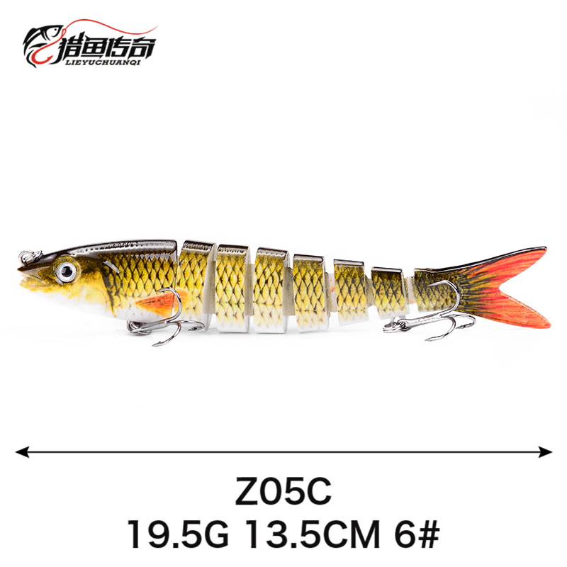 Directo de fábrica de múltiples secciones Luya cebo 8-Sección pescado agua dulce mar pesca cebo duro cebo Luya cebo tiro largo Venta caliente 13,5 cm