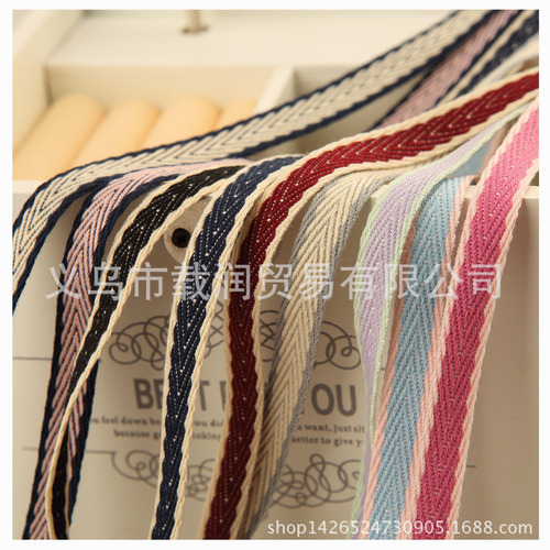 Herringbone polyester-cotton satin ribbon diy handmade hair accessories clothing straw hat material two-color herringbone ribbon