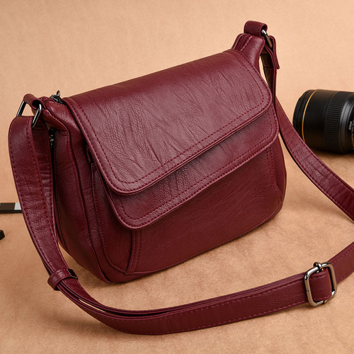 Hot selling women's bags 2024 Korean version new women's shoulder bag soft leather crossbody bag European and American small square bag manufacturer wholesale