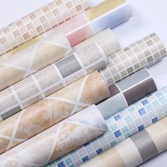 Self-adhesive imitation tile block pattern wallpaper sticker waterproof thickened pearlescent living room kitchen bathroom self-adhesive wallpaper