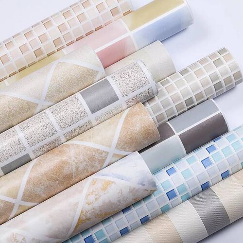 Self-adhesive imitation tile block pattern wallpaper sticker waterproof thickened pearlescent living room kitchen bathroom self-adhesive wallpaper
