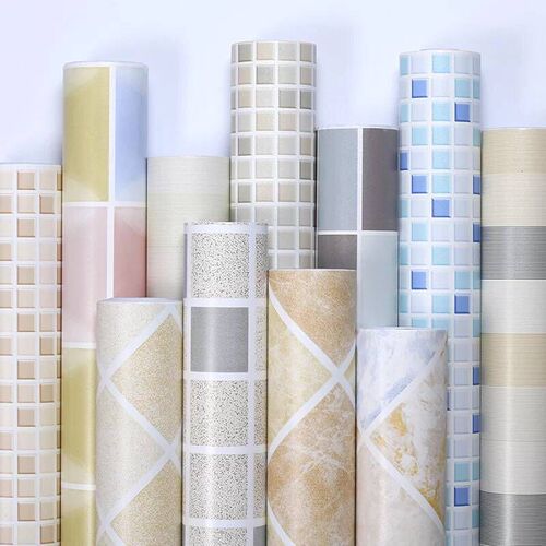 Self-adhesive imitation tile block pattern wallpaper sticker waterproof thickened pearlescent living room kitchen bathroom self-adhesive wallpaper