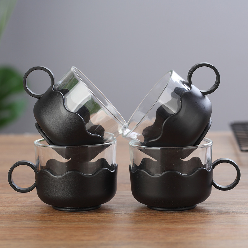 メーカー直販耐高温大容量ガラスティーポットセットステンレス製フィルター付き耐熱茶器カップ|undefined
