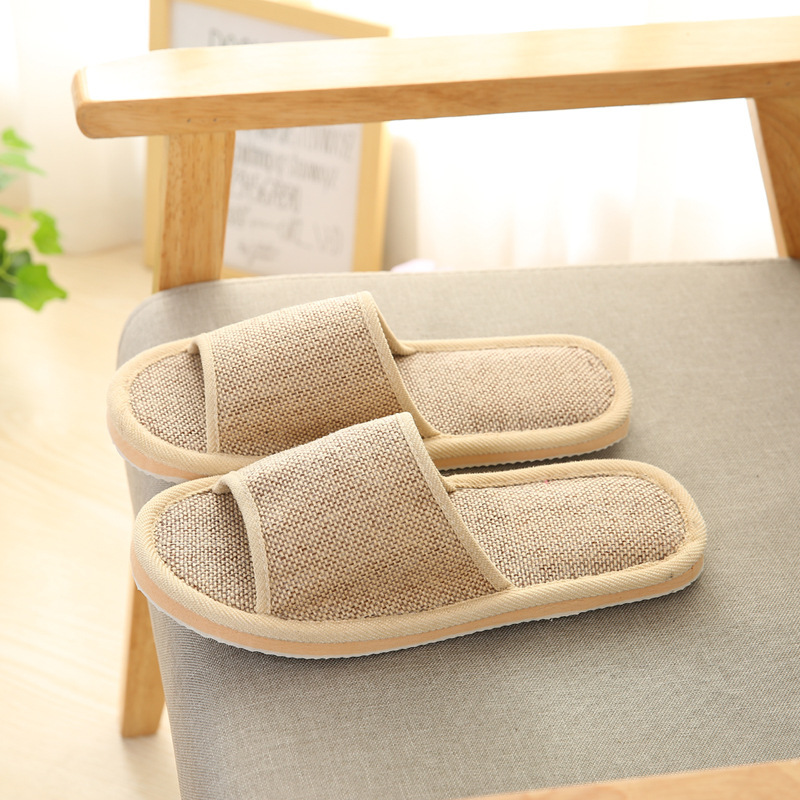 2021 Hotel B&B Couple Slippers Foam Home Indoor Floor Non-Slip Thick Sole Eva Men's and Women's Linen Slippers