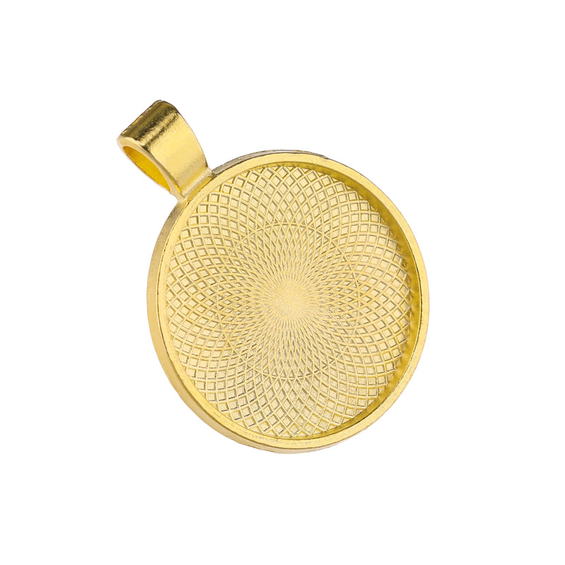 Cross-border exclusivo 25mm collar redondo colgante soporte inferior aleación Tiempo Gema soporte inferior accesorios de la joyería de aleación de bricolaje