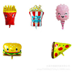 新款披薩爆米花漢堡包鋁膜氣球 食物系列裝飾兒童玩具氣球批發