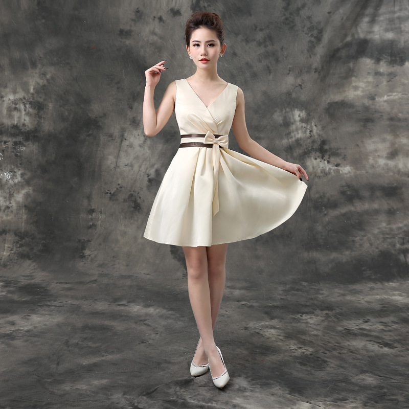 New Bridesmaid Dress, Bride's Wedding Shoulder Dress, Toasting Dress, Evening Dress, Short Bridesmaid Dress