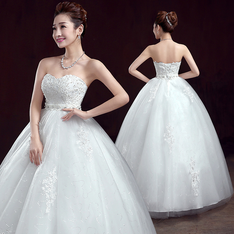 Maternity wedding dress new spring Korean style tube top lace high waist wedding dress floor-length slim slimming women