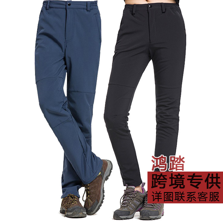 Wholesale Hiking Pants from the Manufacturer, Same Style for Men and Women, Outdoor Thickened Couple's Softshell Fleece-Lined Ski Pants Wholesale Hiking Pants from the Manufacturer, Same Style for Men and Women, Outdoor Thickened Couple's Softshell Fleece-Lined Ski Pants