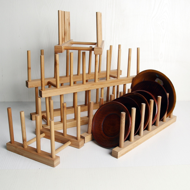 Bamboo tray rack bamboo drain kitchen rack kitchen supplies display rack manufacturers spot supply