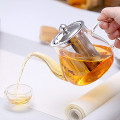 Wholesale Borosilicate Heat-resistant Glass Teapot, Stainless Steel Filter, Transparent Home Gongfu Tea Set, Thickened
