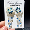 Organic crystal earings, earrings with tassels handmade, wholesale, silver 925 sample, internet celebrity