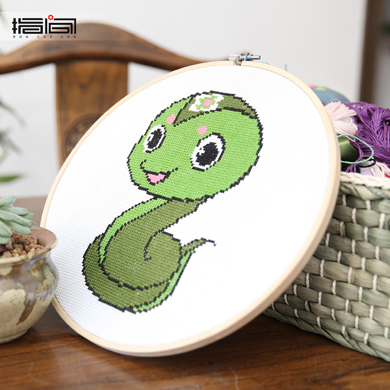 Jinhao bordado hecho a mano DIY material paquete principiante niños simple tela Cruz puntada grande colgante pintura 26cm