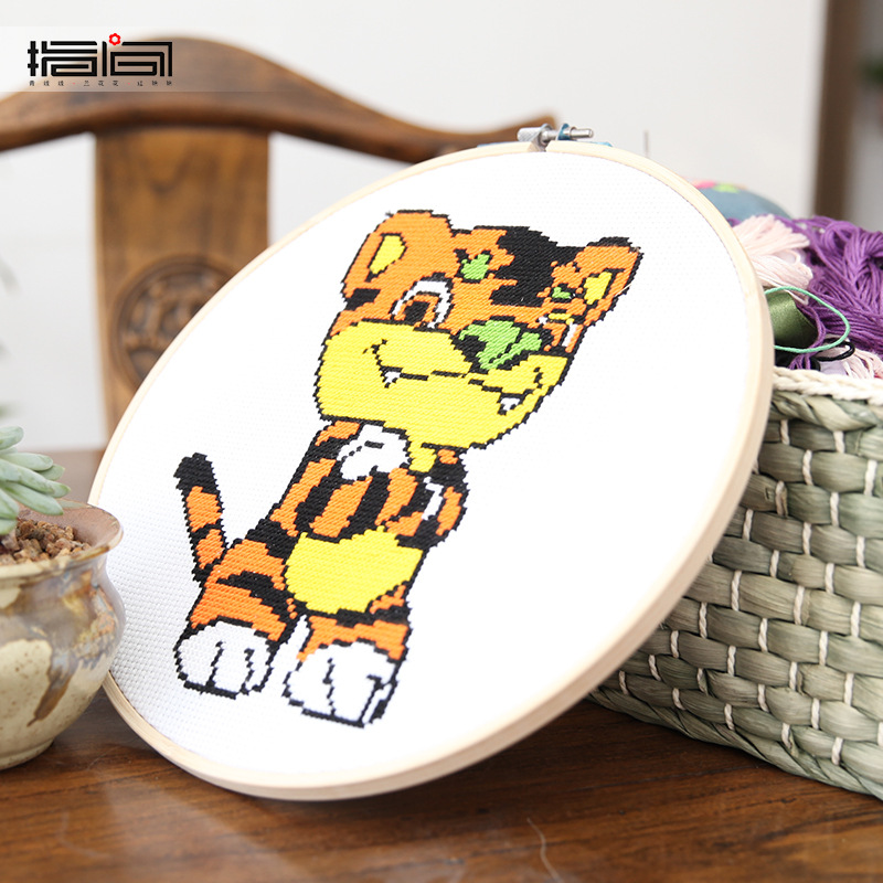 Jinhao bordado hecho a mano DIY material paquete principiante niños simple tela Cruz puntada grande colgante pintura 26cm