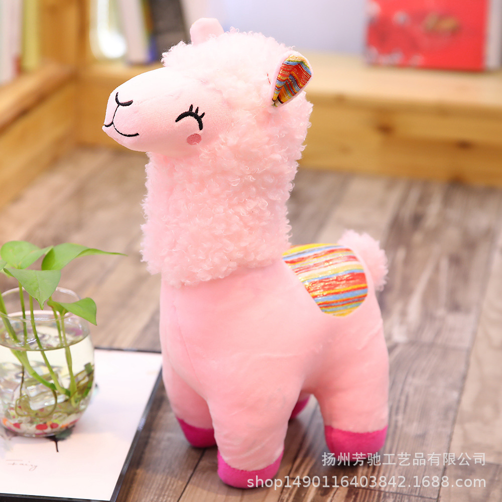 Nuevo peluche de alpaca con ojos entrecerrados, hecho a mano, envío directo