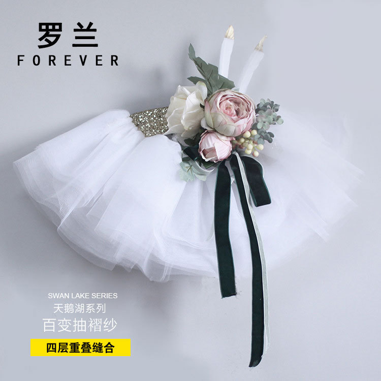 Roland flor material de embalaje Swan Lake ropa de plumas variedad de hilo plisado ramo de embalaje de papel de gasa de alta gama conveniente