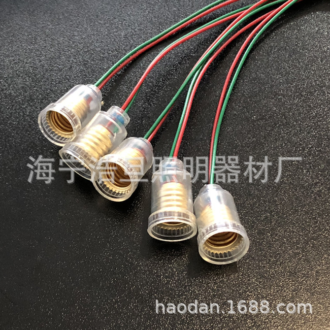 E10 card holder screw lamp holder plastic with line high quality environmental protection lamp holder