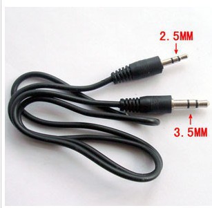 2.5mm音频插头转3.5mm音频插头转接线 直录音频线 对录线 AUX线