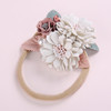 Children's hair accessory handmade from pearl, nylon headband, European style, flowered, wholesale