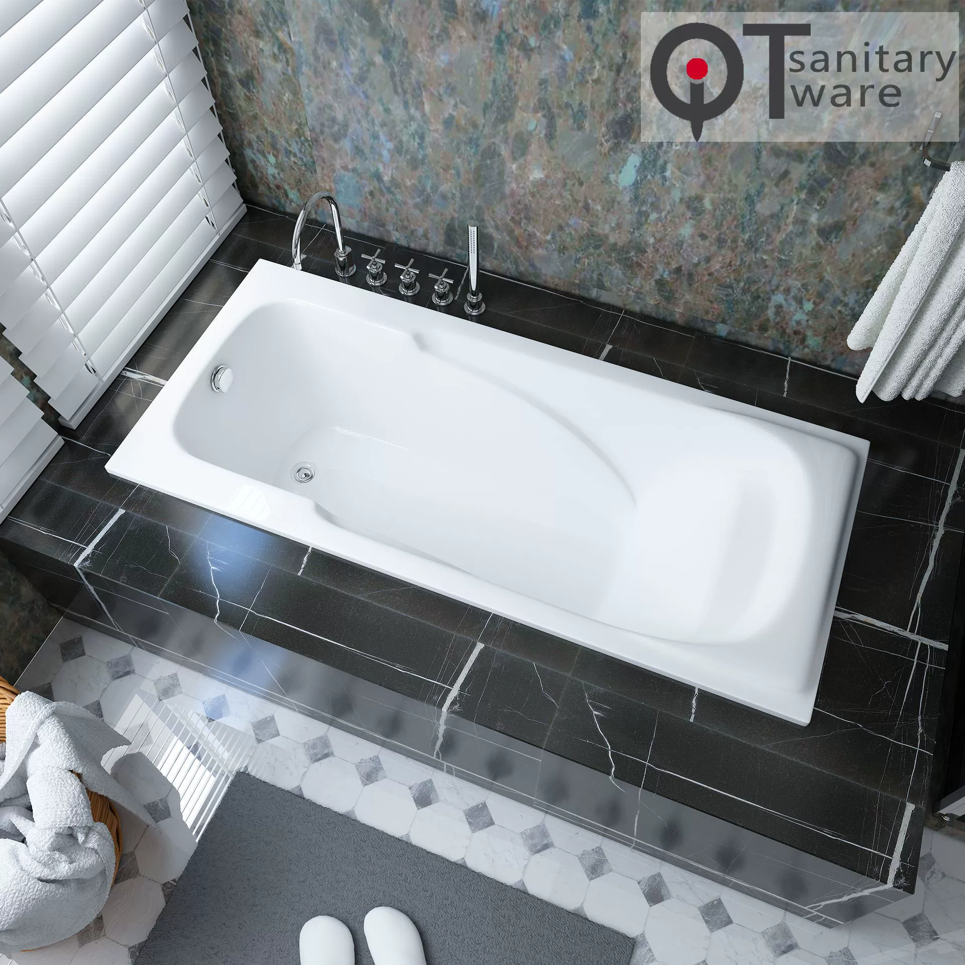 Гостиничный Инжиниринг простой стиль Встроенная Ванна Завод прямых поставок Ванна 1,5, 1,7 метра QT-1770B