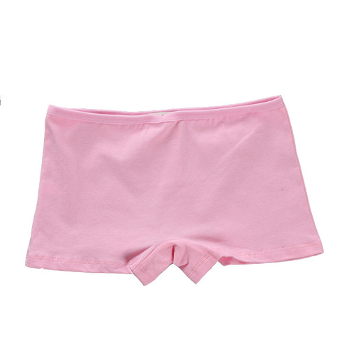 Girls' underwear boxer leg pants 15 solid color bottoming student Japanese four-corner breathable high school student pure cotton summer