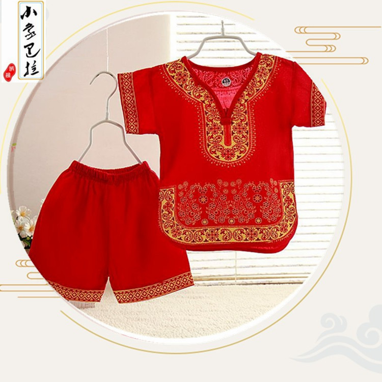 Cross-Border Clothing Baby Tang Suit Boy Hanfu Children's Summer Cotton Silk Short-Sleeved Suit Baby Hundred Days Ethnic Clothing Cross-Border Clothing Baby Tang Suit Boy Hanfu Children's Summer Cotton Silk Short-Sleeved Suit Baby Hundred Days Ethnic Clothing