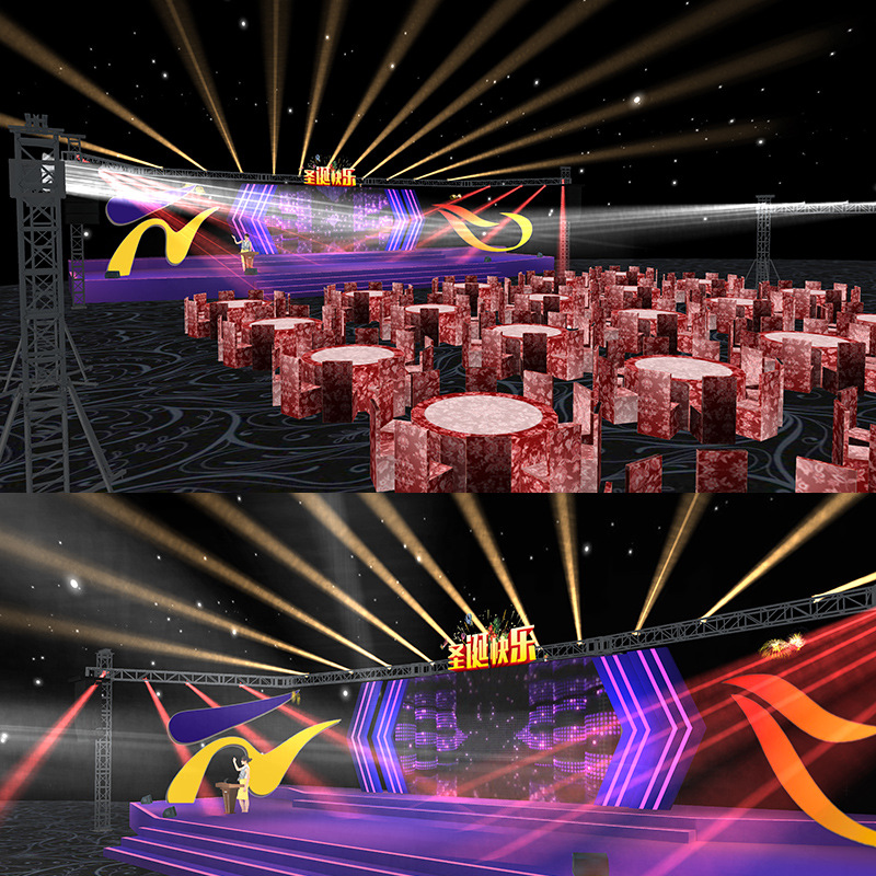 扬企年会搭建会展方案会展布置桁架出租灯光音响LED大屏整体方案