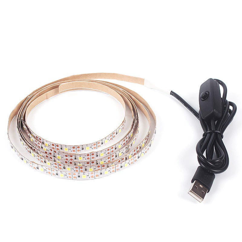 LED light strip USB 5V, factory set, lengths 0.5–5 m, white/warm/RGB with controllers