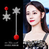 Silver needle, fashionable red earrings, silver 925 sample, 2020, simple and elegant design, internet celebrity