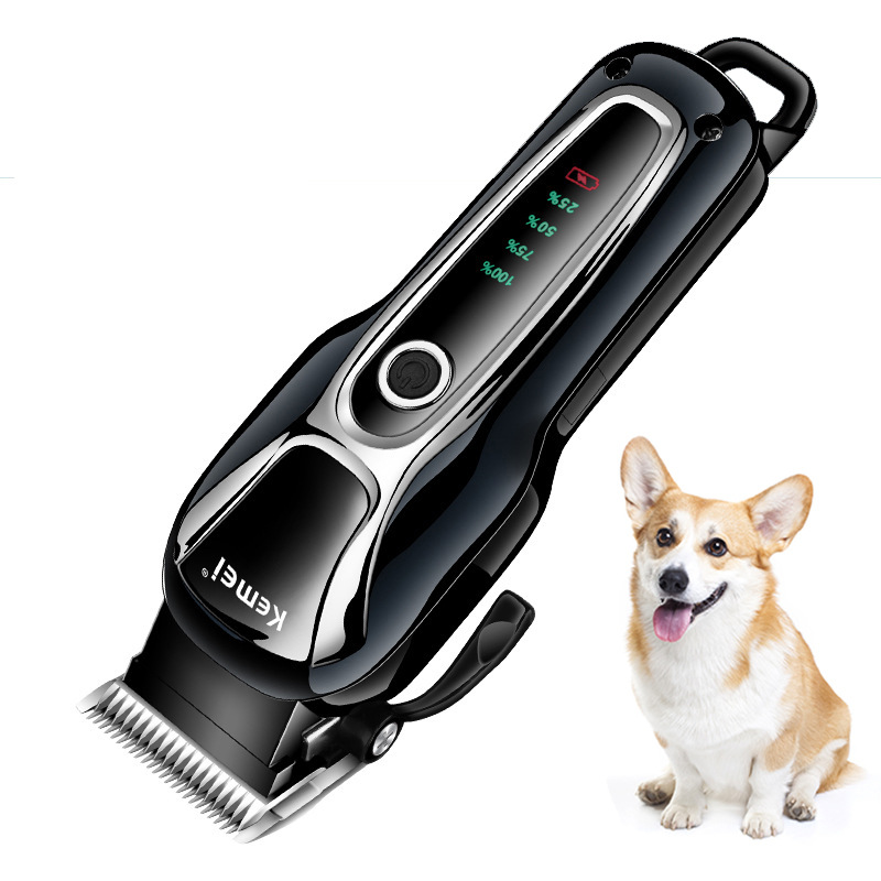 Cortadora de Pelo Eléctrica para Mascotas Kemei KM-1991, Batería de Larga Duración, Pantalla Digital, Sin Sobrecalentamiento, Cortadora de Pelo para Perros y Gatos