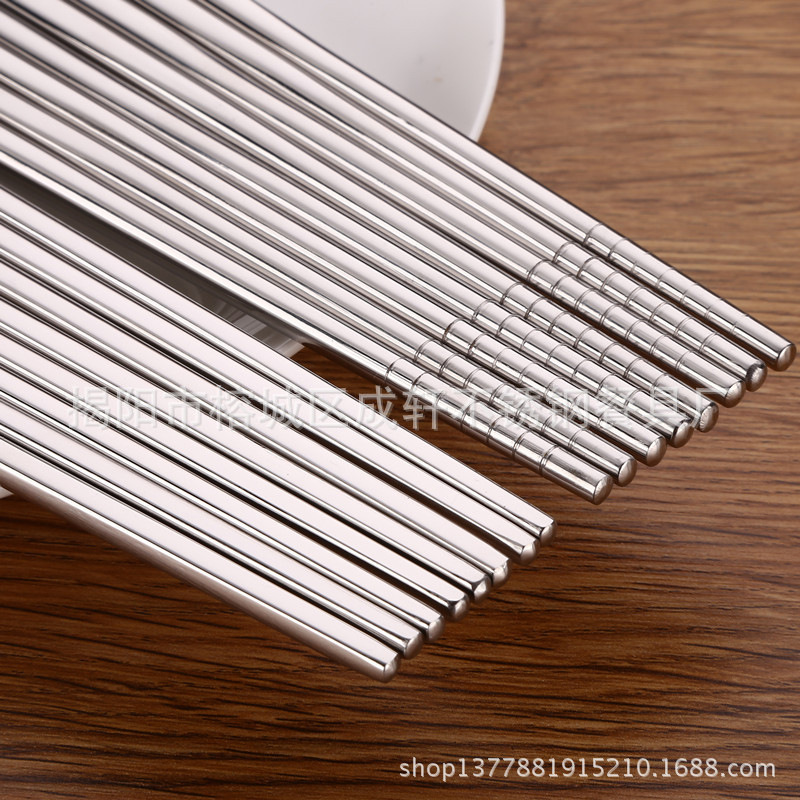 8cm de acero inoxidable 304 palillos cuadrados medio cuadrado palillos coreanos palillos al por mayor Jieyang vajilla