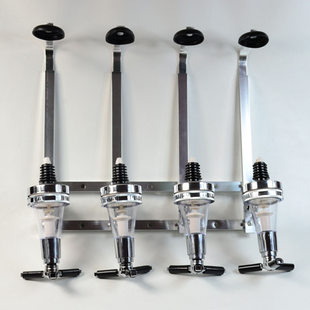Bar Western restaurant stall cafe leisure bar aluminum alloy four -headed straight -balanced quantitative wall -mounted bartender set