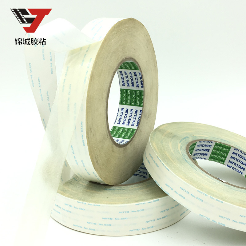 Jincheng adhesivo productos genuinos NITTO ridong 500 tela no tejida adhesivo fuerte troquelado sin costura impermeable de alta temperatura de doble cara de cinta adhesiva de papel