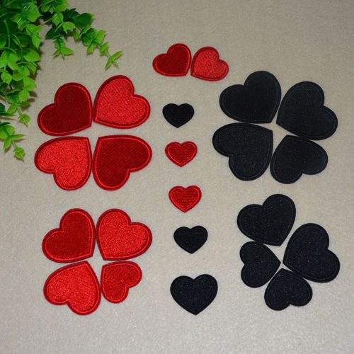 Jianxing Computer Embroidered Patchwork Clothing Accessories Clothes Decorations Size Small Love Heart Embroidery Fabric Patch
