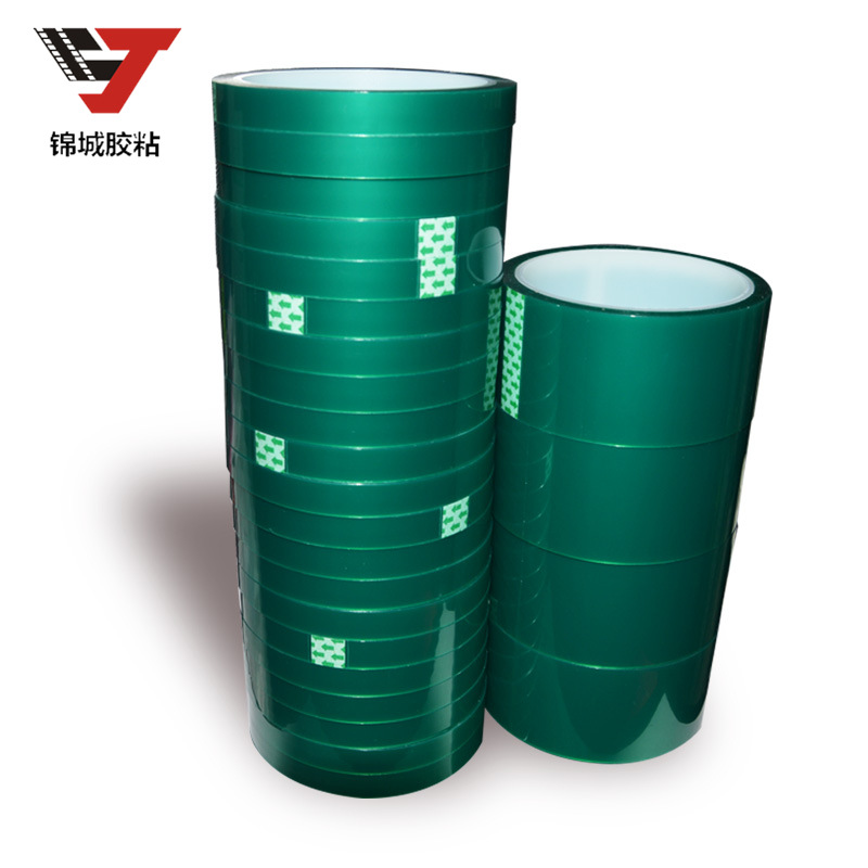 Jincheng adhesivo verde Adhesivo resistente a altas temperaturas PET ultrafino cubierta de pulverización transparente galvanoplastia placa PCB película protectora cinta adhesiva papel