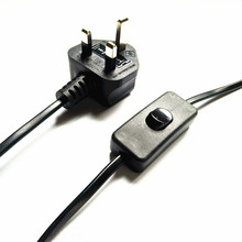 英國BS插頭帶兩芯扁線含VDE303開關 帶E14燈頭 燈具線