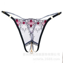 情趣开裆裤吊坠 透视免脱性感透明女士内衣内裤蕾丝花边 #1645