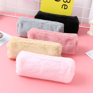 Cute Plush Pencil Bag Japanese Large Capacity Student ins Pencil Box New Popular Plush Stationery Bag Wholesale