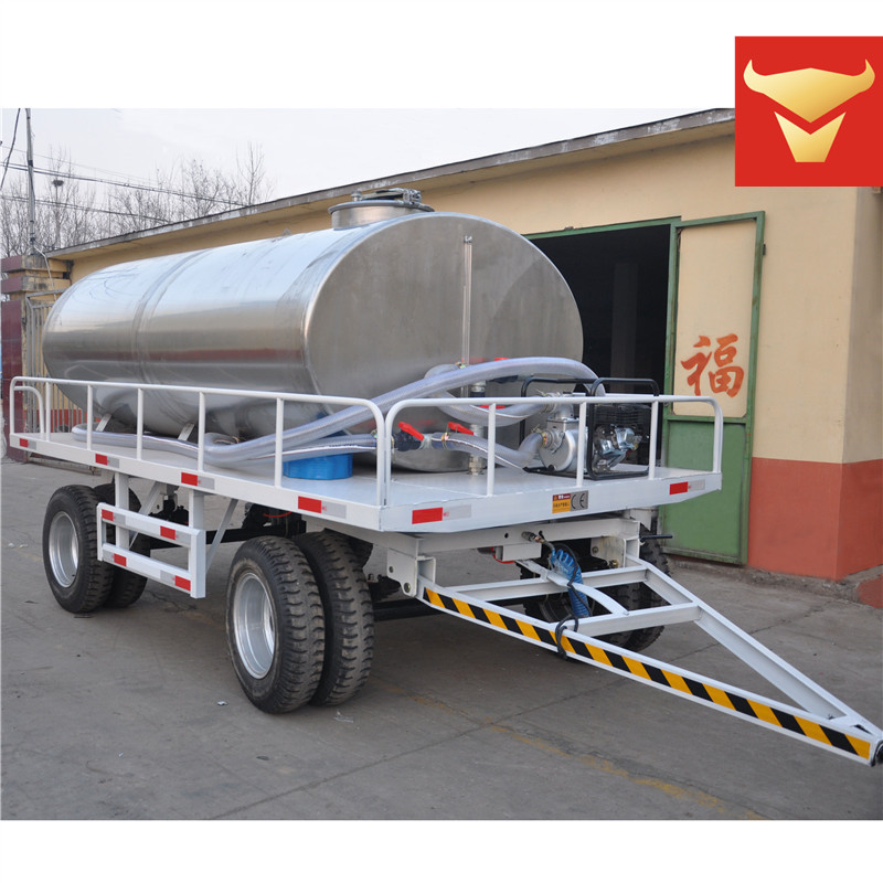5吨水罐拖车304不锈钢水罐拖车 园林洒水罐拖车 沼渣沼液吸污罐车
